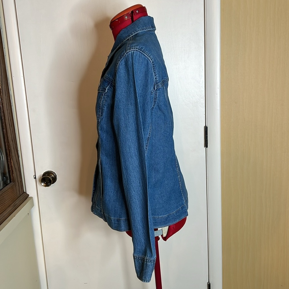 Women’s Croft and Barrow Jean Jacket SZ L - Picture 4 of 9